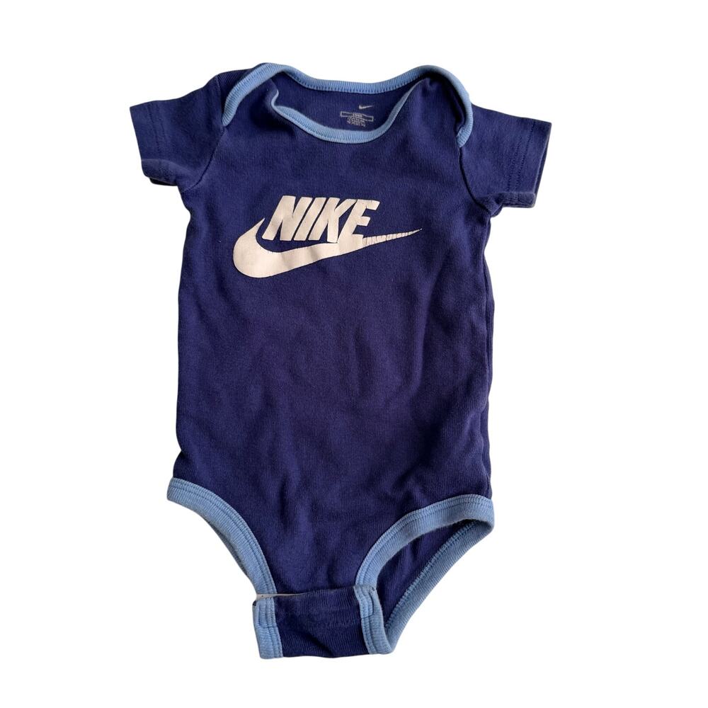 Nike Baby Blue Bodysuit, 6 Months, Short Sleeve